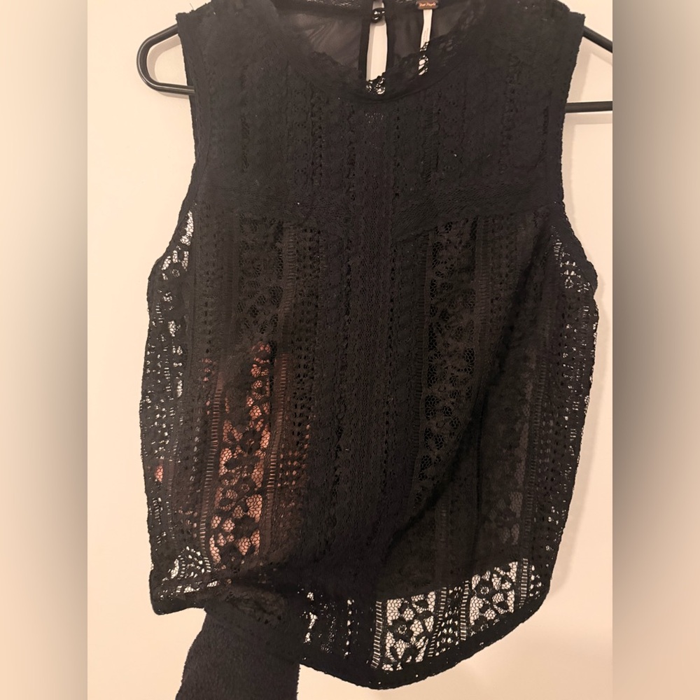 Free People Black Lace Blouse - Picture 2 of 4